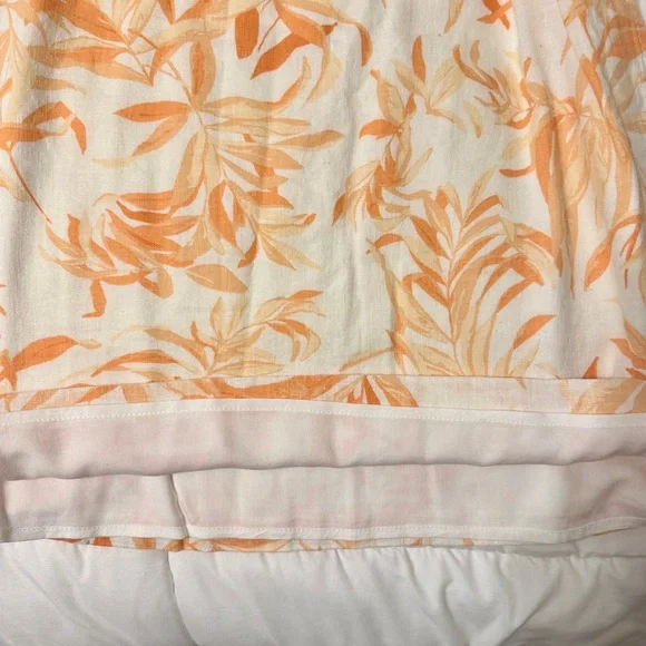 NWT: Abercrombie & Fitch Orange Hawaiian Floral Puff Sleeve Mini Dress - Picture 4 of 5
